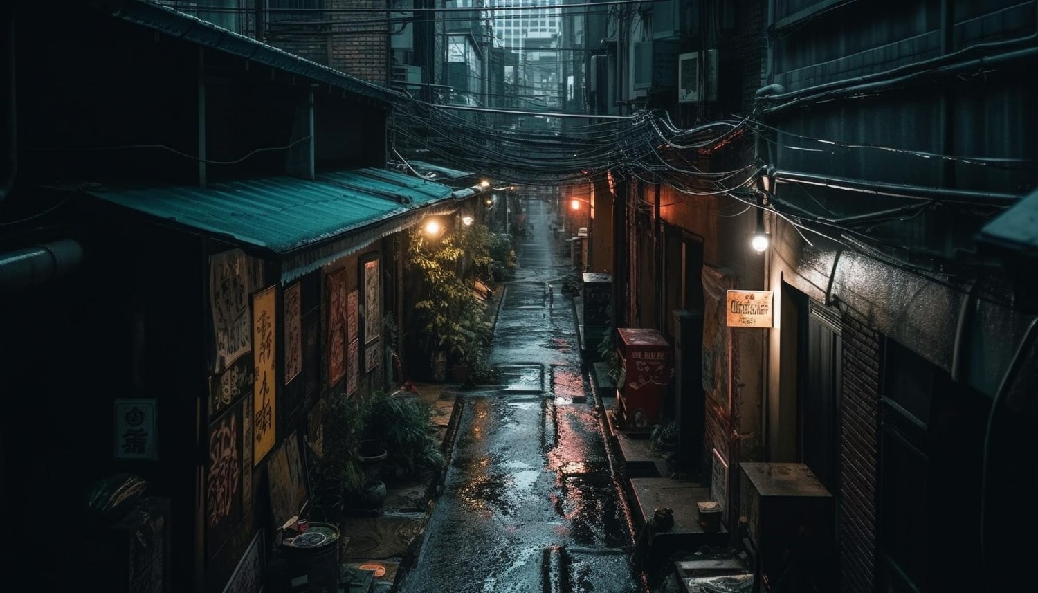 Skurriles Geschäft: Der Deal mit unglückbringenden Immobilien in Japan, Beispielbild düstere Innenstadtstraße