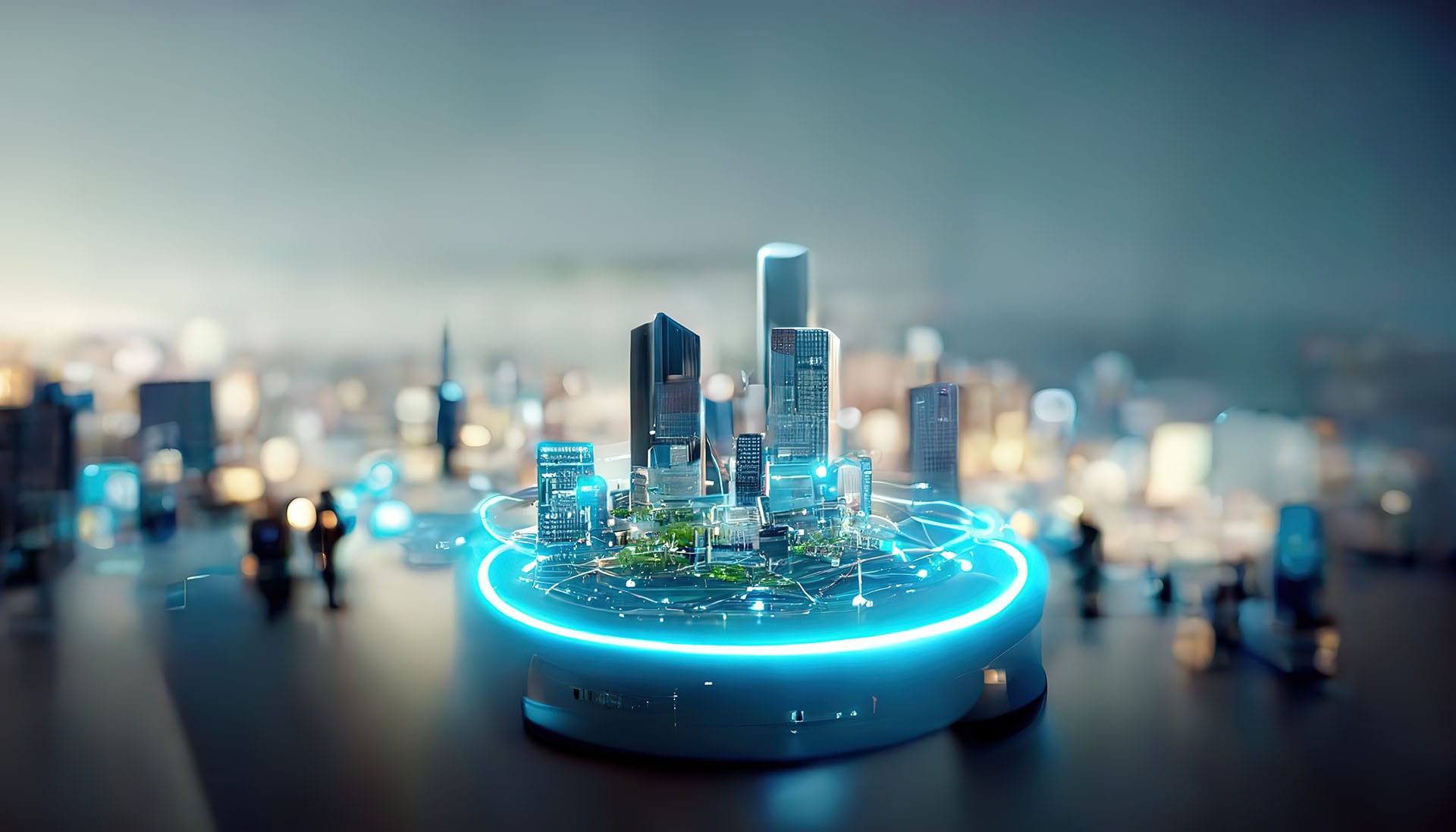 digitaler Systemzwilling Beispiel Smart City 3D Rendering